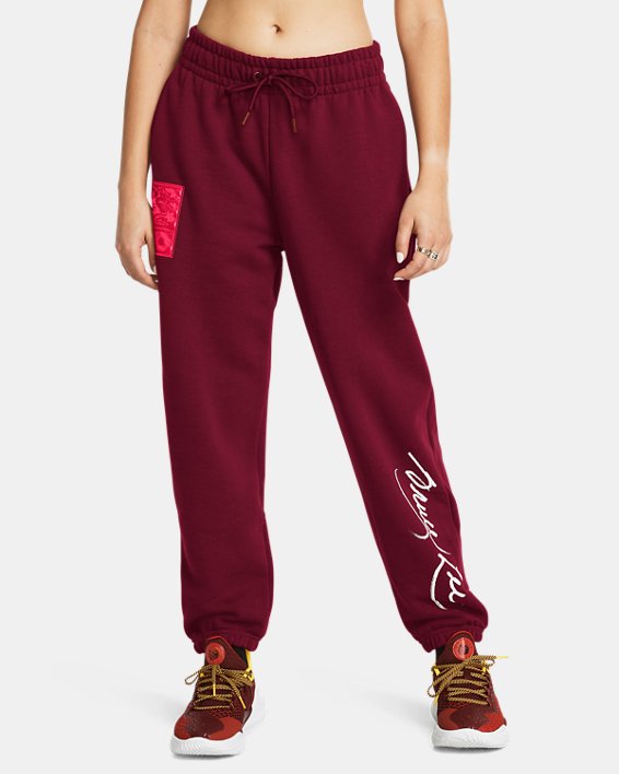 Women's Curry x Bruce Lee Lunar New Year 'Fire' Joggers in Red image number 0